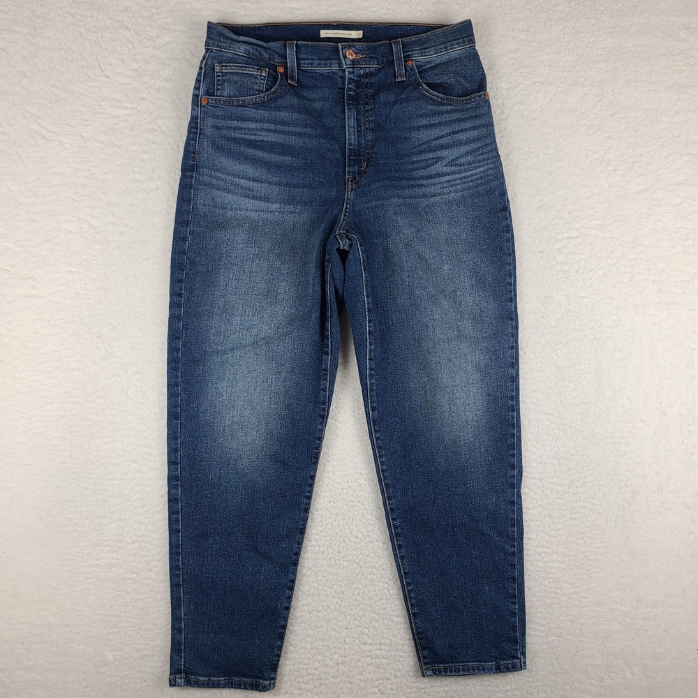Levi's Jeans Womens 32 Blue High Waisted Mom‎ Jean Dark Wash Denim